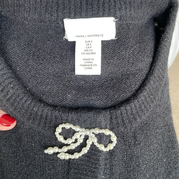 H&M Mama NWOT Sequin Bow Sweater Skirt Set - SOLD OUT size Small 4 6 S Maternity - Picture 4 of 5